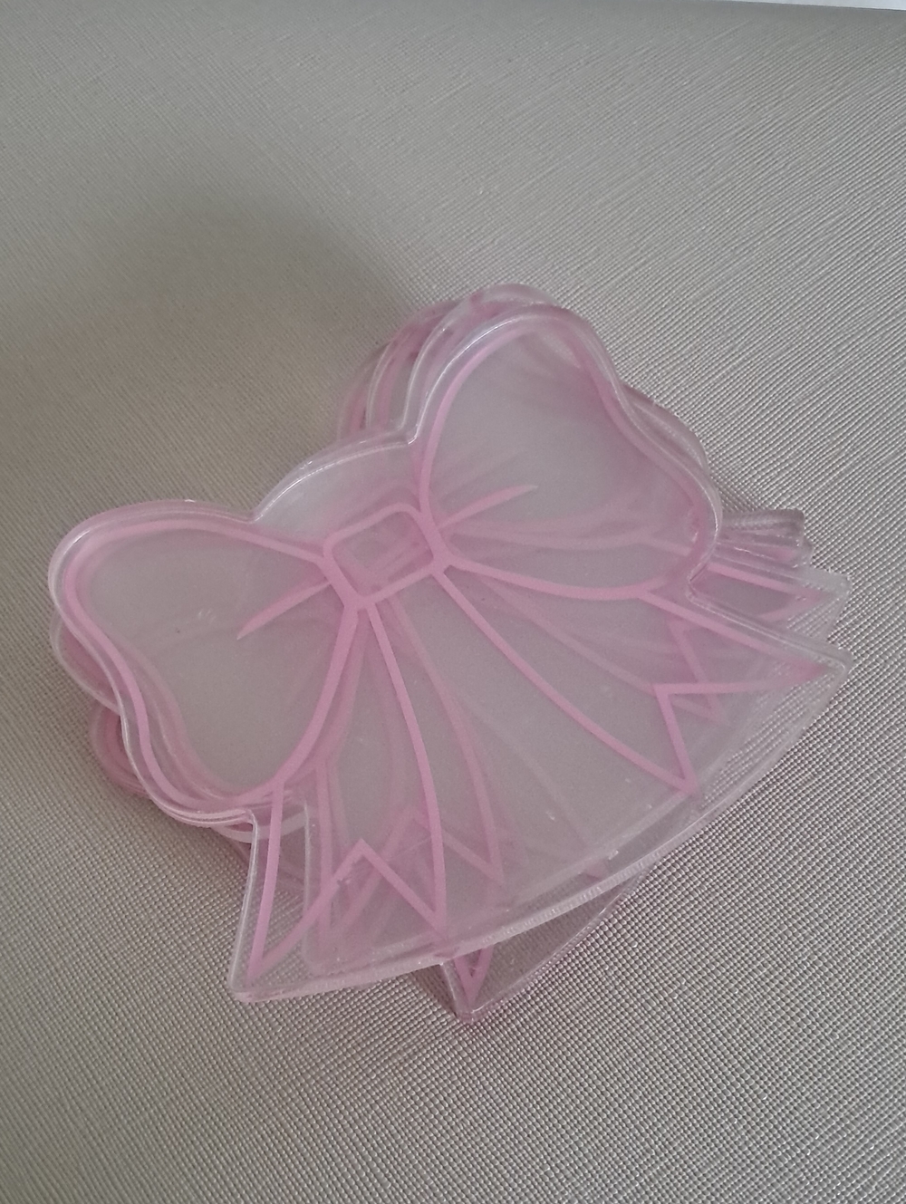 Pink Bow Shaped Acrylic Coasters